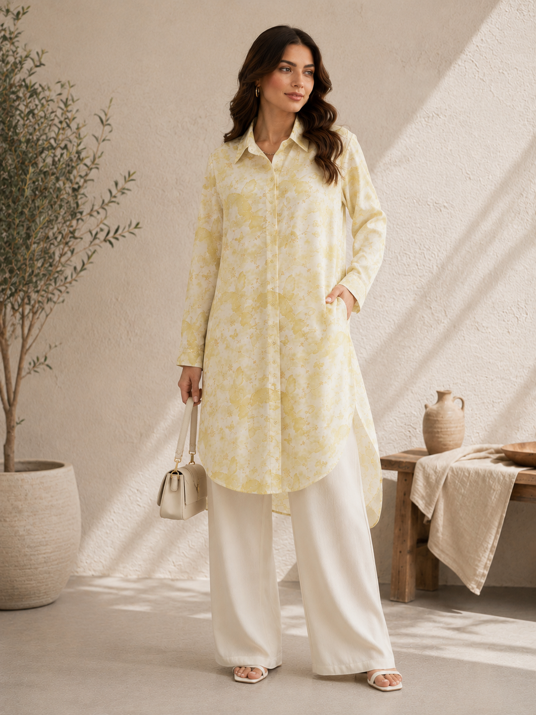 Beyond | Floral Longline Shirt Tunic