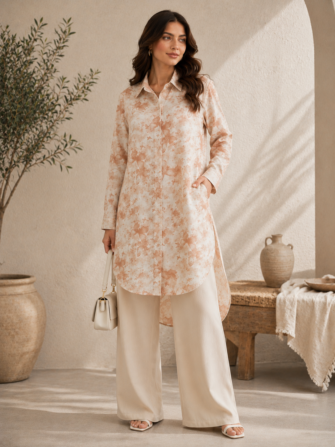 Beyond | Floral Longline Shirt Tunic