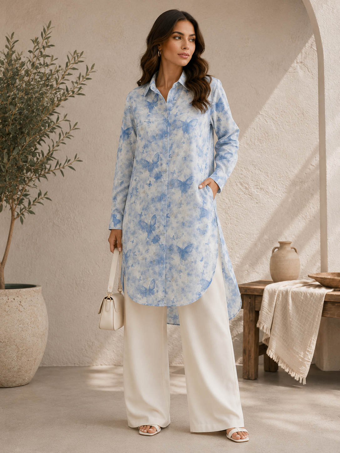 Beyond | Floral Longline Shirt Tunic