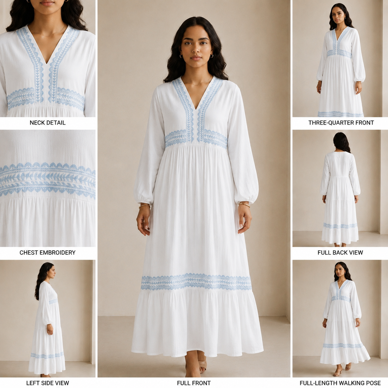 Beyond | Embroidered Maxi Dress