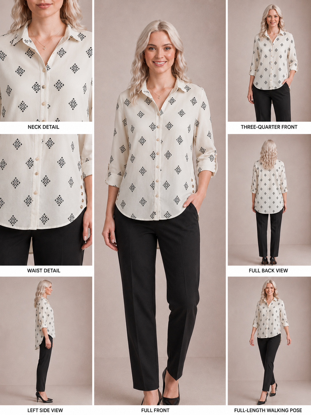 Beyond | Elena Printed Blouse – Black Print