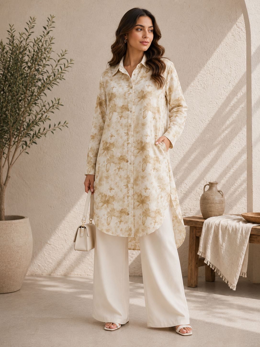Beyond | Floral Longline Shirt Tunic